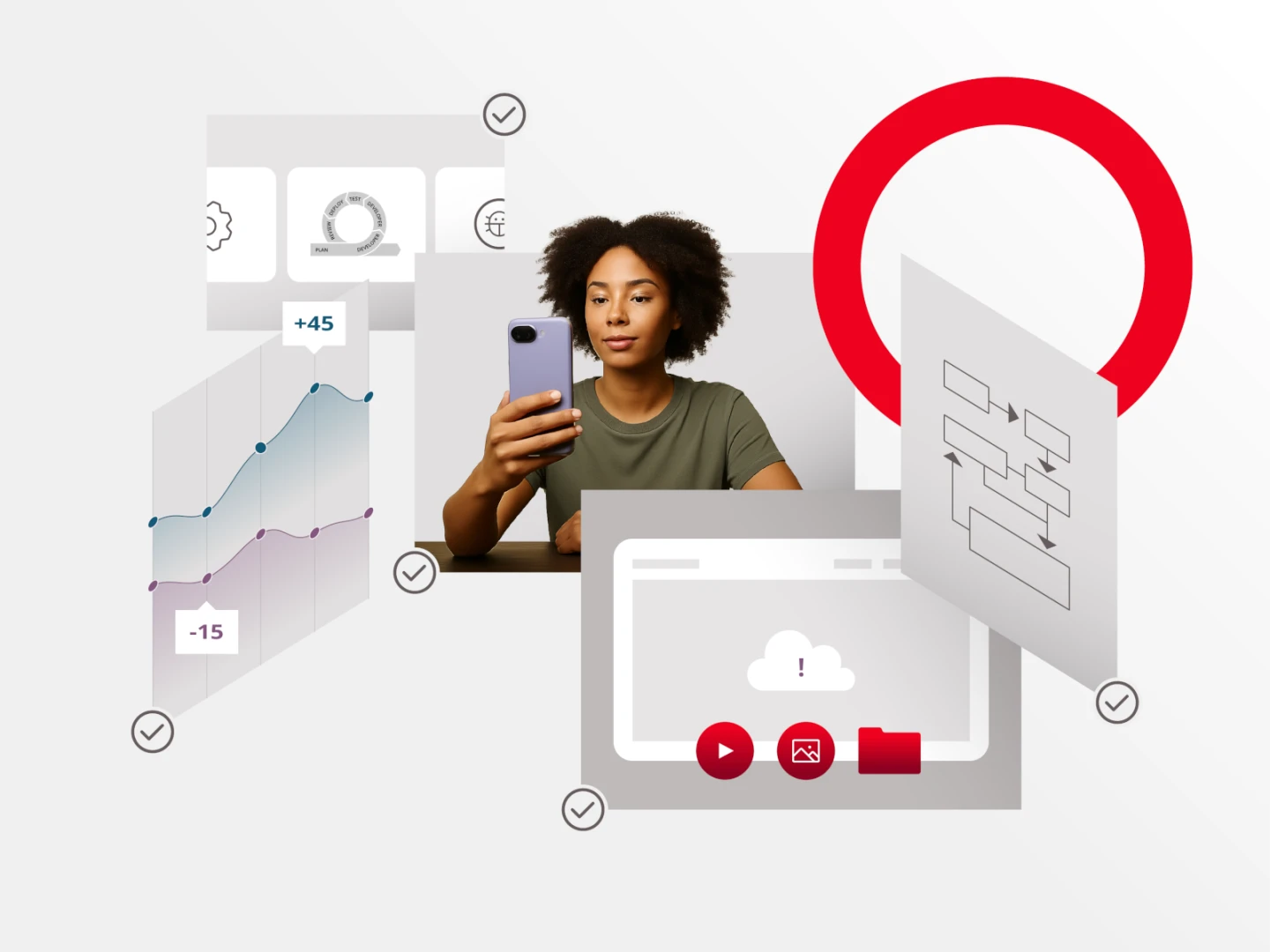 illustration depicting factors to consider when selecting a new CMS