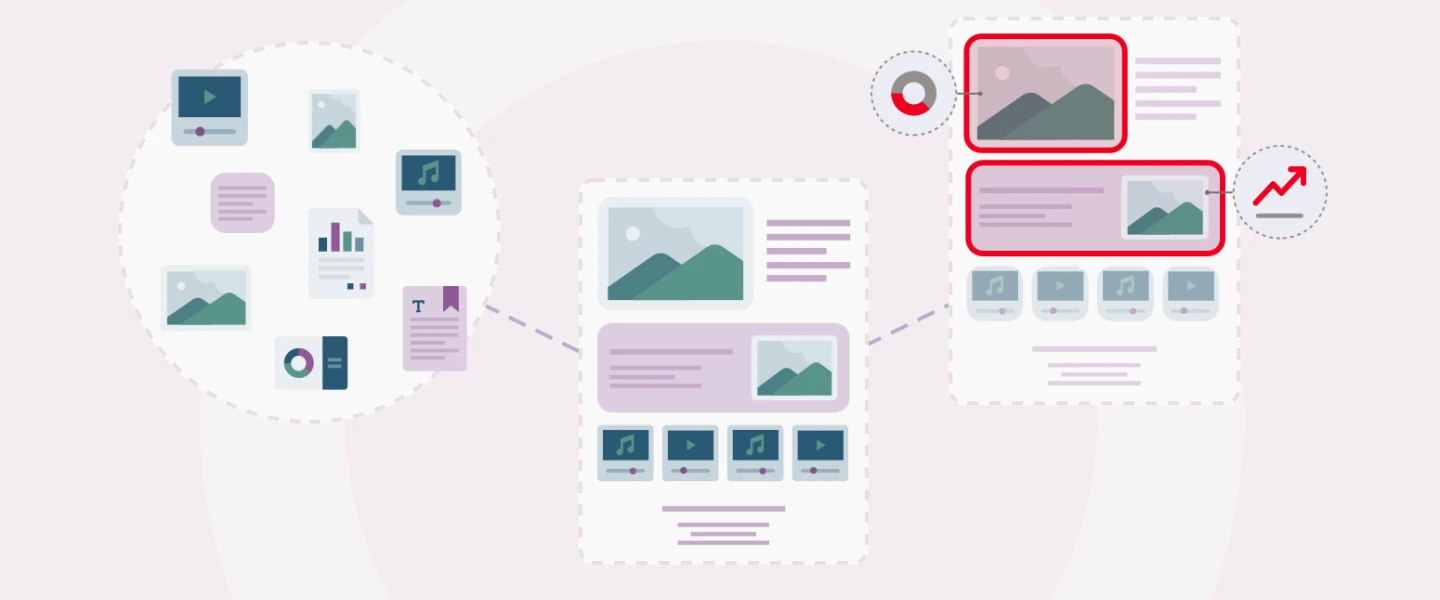 illustration depicting modular content components