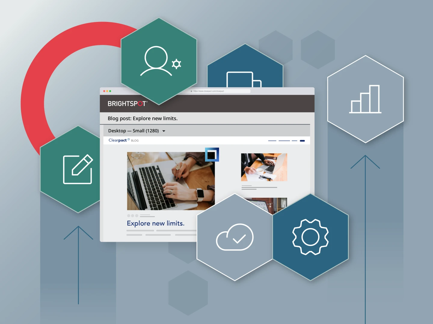 illustration depicting key components and benefits of digital experience platform (DXP)