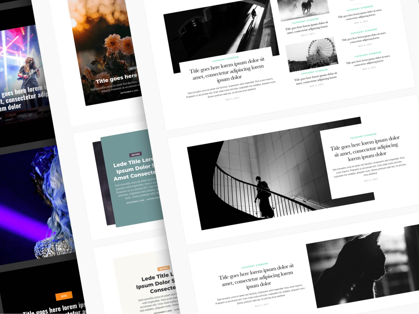 collage of webpage designs