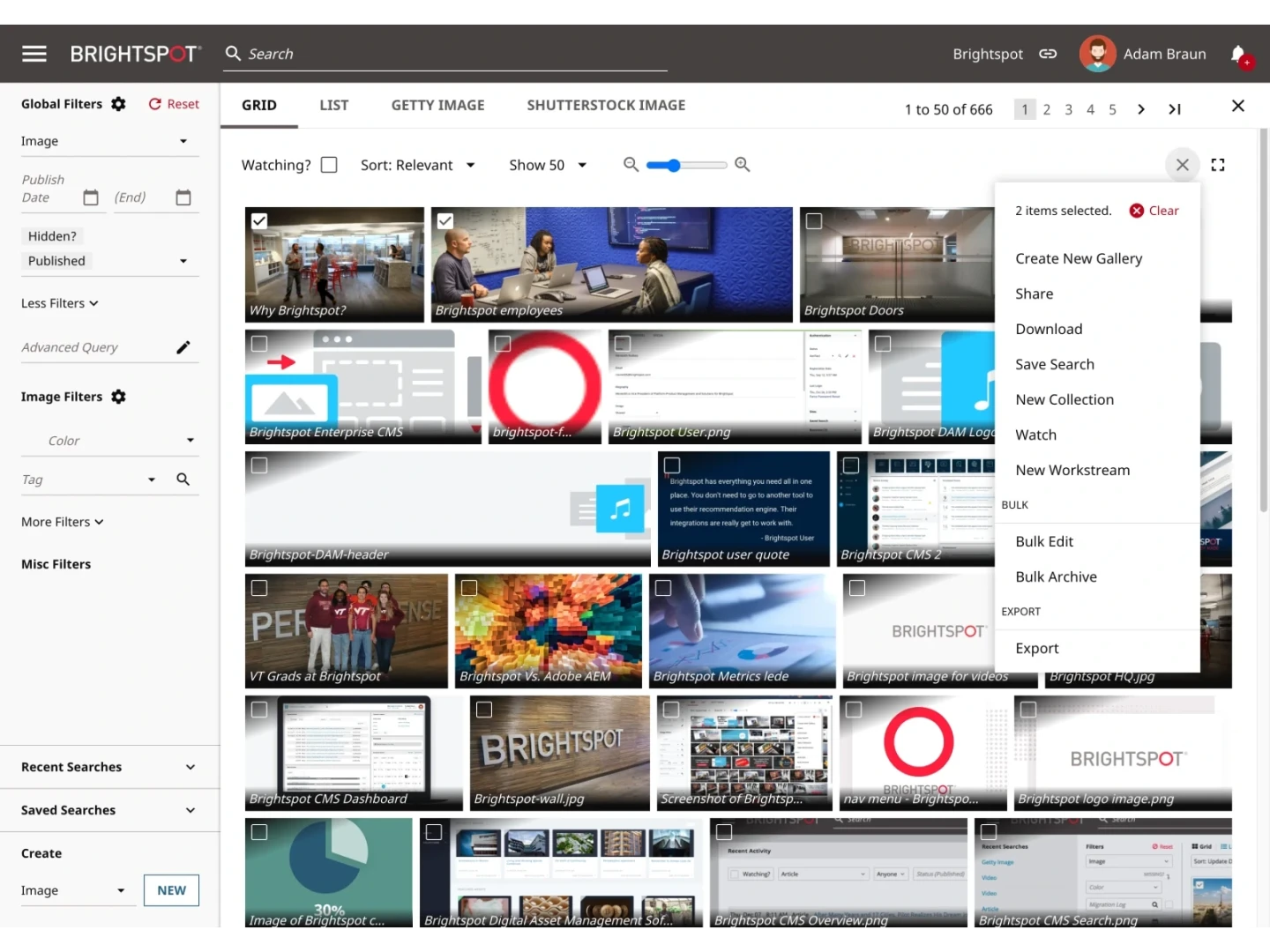 example of Shutterstock integration in Brightspot CMS